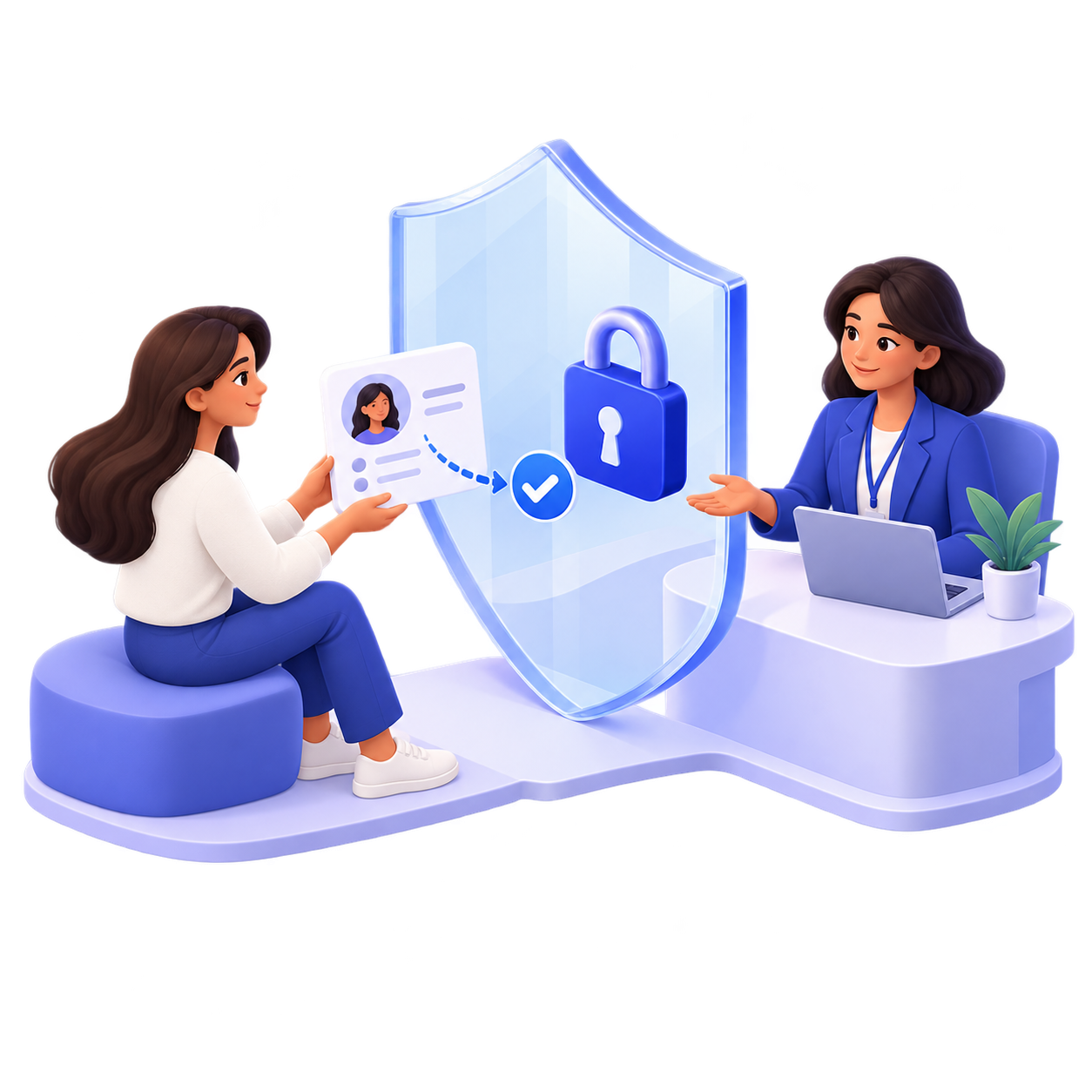 An employee controls the secure sharing of personal information with an authorised colleague